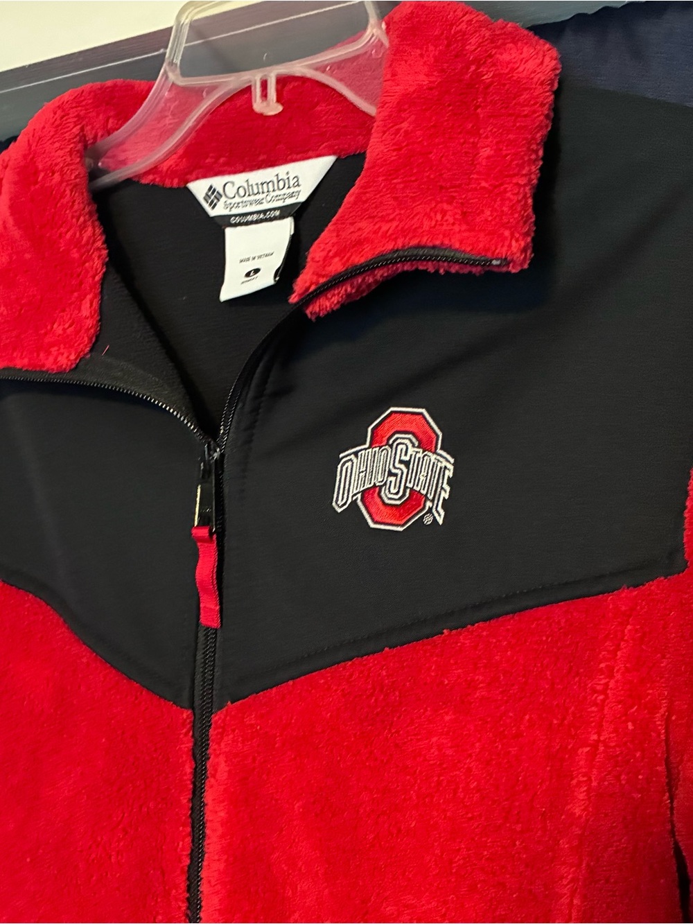 Columbia Red and Black Ohio State Fleece Jacket